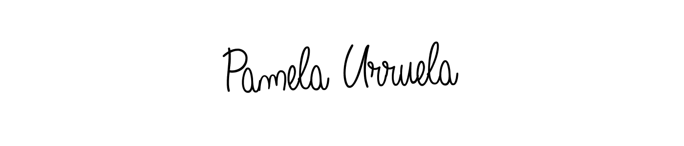 The best way (Angelique-Rose-font-FFP) to make a short signature is to pick only two or three words in your name. The name Pamela Urruela include a total of six letters. For converting this name. Pamela Urruela signature style 5 images and pictures png