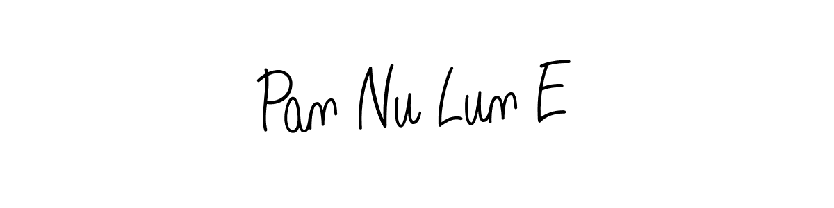Pan Nu Lun E stylish signature style. Best Handwritten Sign (Angelique-Rose-font-FFP) for my name. Handwritten Signature Collection Ideas for my name Pan Nu Lun E. Pan Nu Lun E signature style 5 images and pictures png