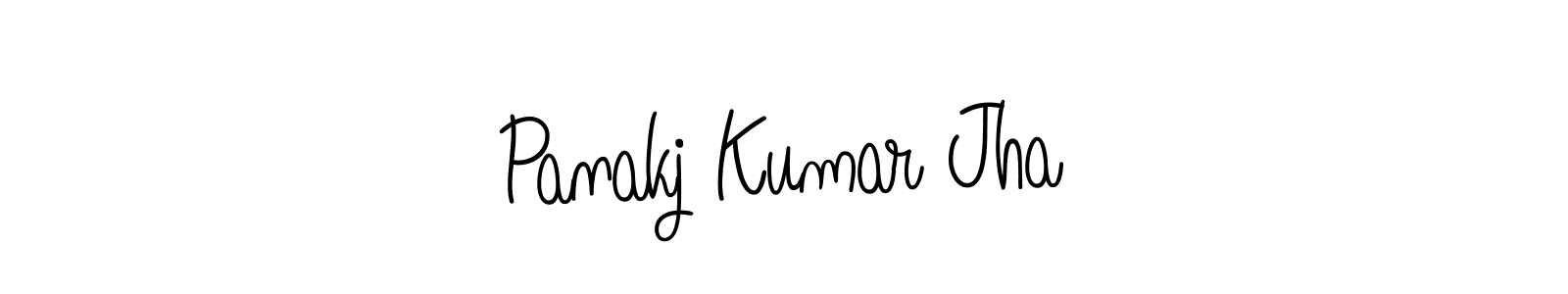 The best way (Angelique-Rose-font-FFP) to make a short signature is to pick only two or three words in your name. The name Panakj Kumar Jha include a total of six letters. For converting this name. Panakj Kumar Jha signature style 5 images and pictures png