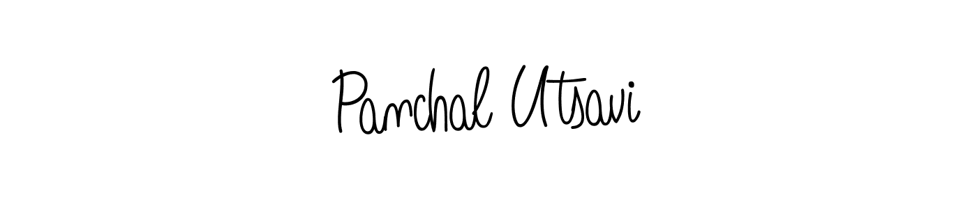 Design your own signature with our free online signature maker. With this signature software, you can create a handwritten (Angelique-Rose-font-FFP) signature for name Panchal Utsavi. Panchal Utsavi signature style 5 images and pictures png