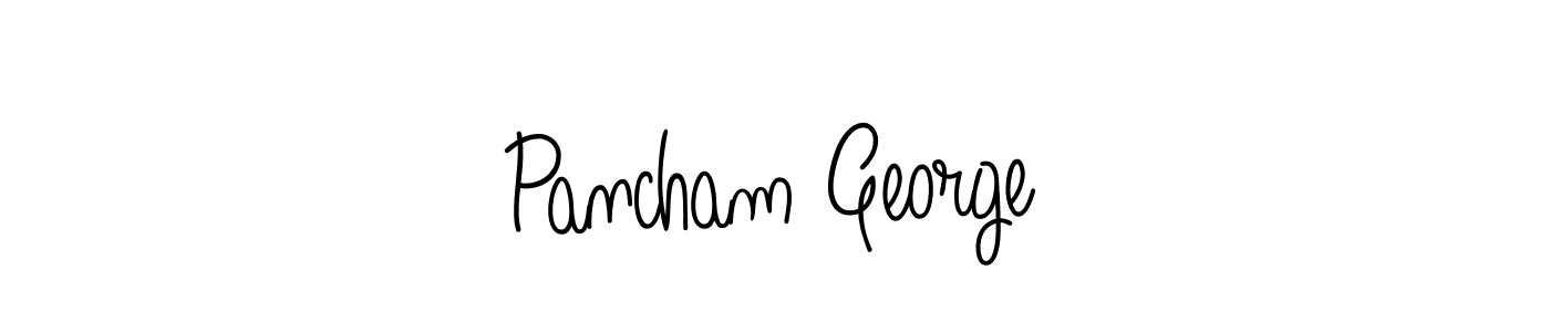 You should practise on your own different ways (Angelique-Rose-font-FFP) to write your name (Pancham George) in signature. don't let someone else do it for you. Pancham George signature style 5 images and pictures png