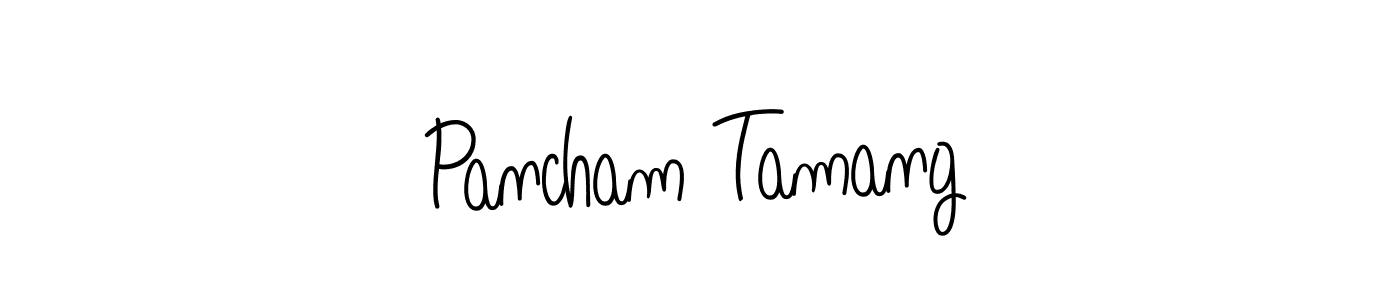 Use a signature maker to create a handwritten signature online. With this signature software, you can design (Angelique-Rose-font-FFP) your own signature for name Pancham Tamang. Pancham Tamang signature style 5 images and pictures png