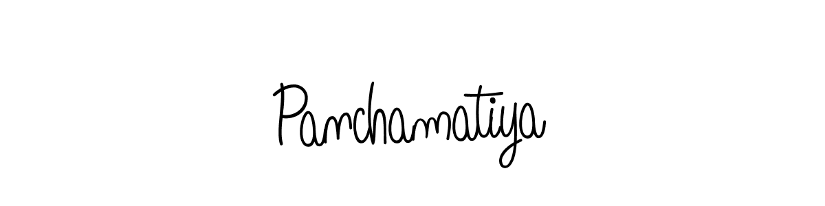 Use a signature maker to create a handwritten signature online. With this signature software, you can design (Angelique-Rose-font-FFP) your own signature for name Panchamatiya. Panchamatiya signature style 5 images and pictures png