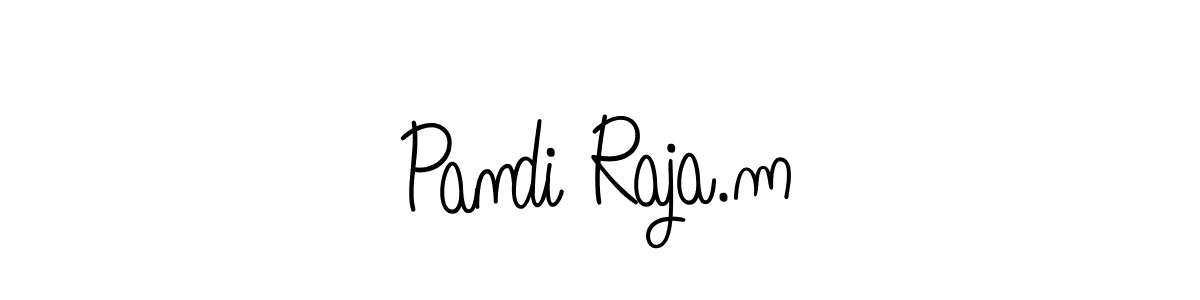 You should practise on your own different ways (Angelique-Rose-font-FFP) to write your name (Pandi Raja.m) in signature. don't let someone else do it for you. Pandi Raja.m signature style 5 images and pictures png