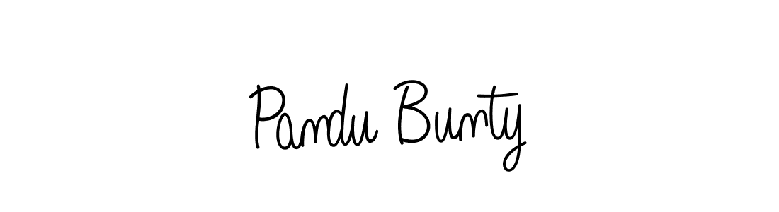 Make a beautiful signature design for name Pandu Bunty. With this signature (Angelique-Rose-font-FFP) style, you can create a handwritten signature for free. Pandu Bunty signature style 5 images and pictures png