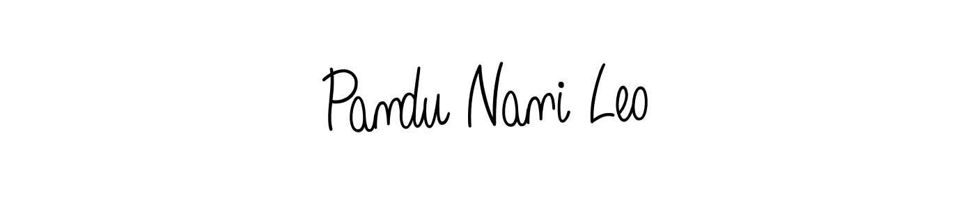 You should practise on your own different ways (Angelique-Rose-font-FFP) to write your name (Pandu Nani Leo) in signature. don't let someone else do it for you. Pandu Nani Leo signature style 5 images and pictures png