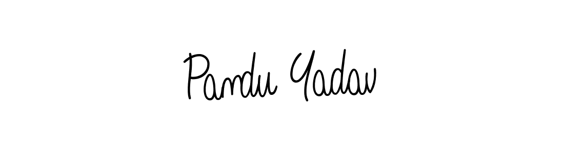 Design your own signature with our free online signature maker. With this signature software, you can create a handwritten (Angelique-Rose-font-FFP) signature for name Pandu Yadav. Pandu Yadav signature style 5 images and pictures png