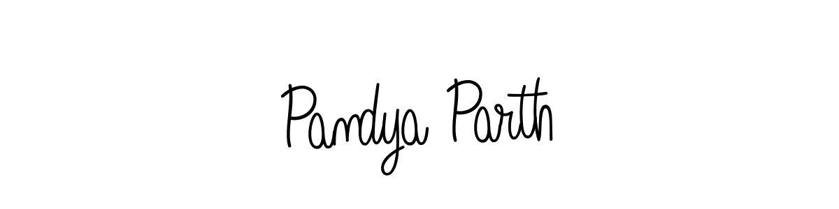 Use a signature maker to create a handwritten signature online. With this signature software, you can design (Angelique-Rose-font-FFP) your own signature for name Pandya Parth. Pandya Parth signature style 5 images and pictures png