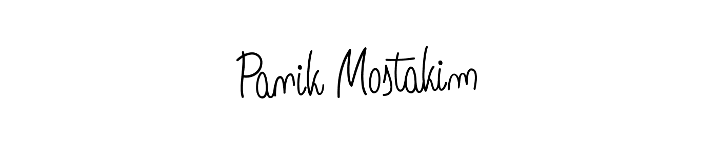 Use a signature maker to create a handwritten signature online. With this signature software, you can design (Angelique-Rose-font-FFP) your own signature for name Panik Mostakim. Panik Mostakim signature style 5 images and pictures png