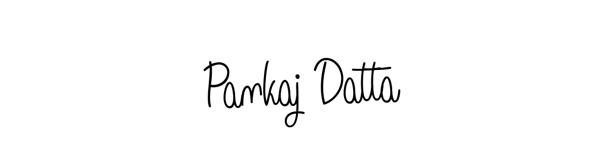 Use a signature maker to create a handwritten signature online. With this signature software, you can design (Angelique-Rose-font-FFP) your own signature for name Pankaj Datta. Pankaj Datta signature style 5 images and pictures png