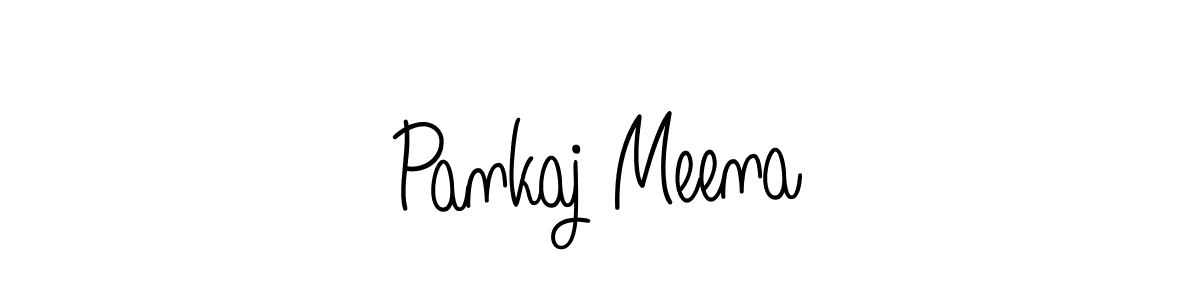 The best way (Angelique-Rose-font-FFP) to make a short signature is to pick only two or three words in your name. The name Pankaj Meena include a total of six letters. For converting this name. Pankaj Meena signature style 5 images and pictures png