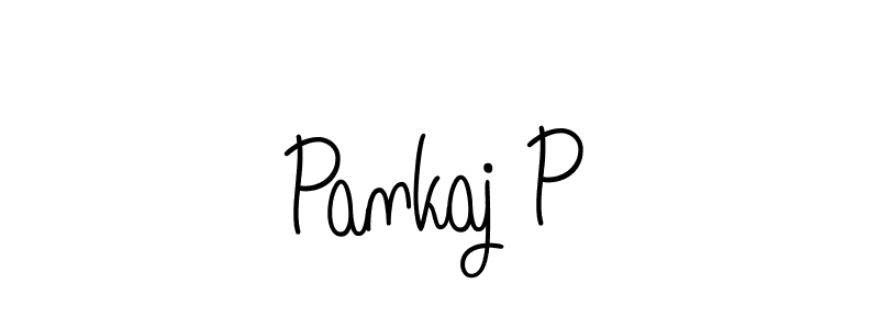 How to make Pankaj P name signature. Use Angelique-Rose-font-FFP style for creating short signs online. This is the latest handwritten sign. Pankaj P signature style 5 images and pictures png