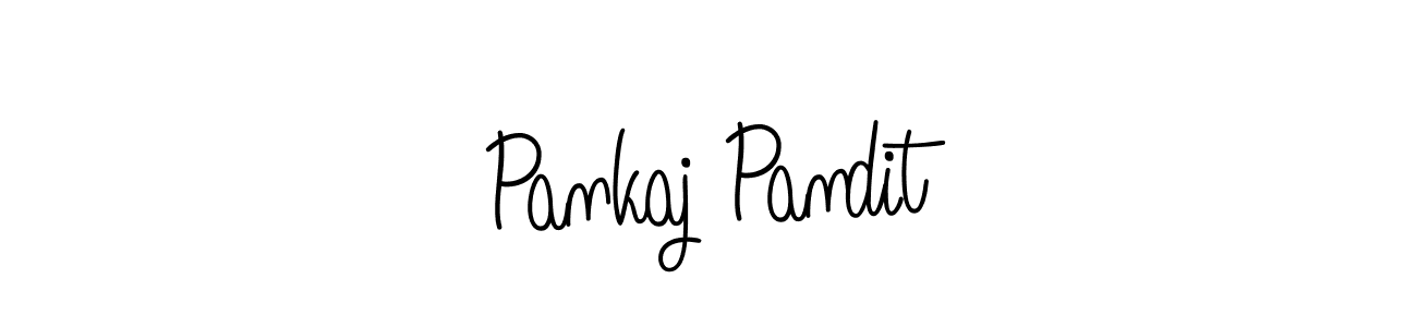 The best way (Angelique-Rose-font-FFP) to make a short signature is to pick only two or three words in your name. The name Pankaj Pandit include a total of six letters. For converting this name. Pankaj Pandit signature style 5 images and pictures png