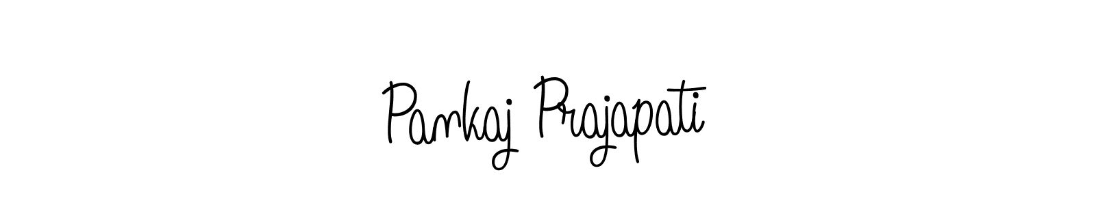 You should practise on your own different ways (Angelique-Rose-font-FFP) to write your name (Pankaj Prajapati) in signature. don't let someone else do it for you. Pankaj Prajapati signature style 5 images and pictures png