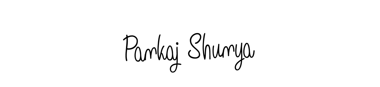 Use a signature maker to create a handwritten signature online. With this signature software, you can design (Angelique-Rose-font-FFP) your own signature for name Pankaj Shunya. Pankaj Shunya signature style 5 images and pictures png