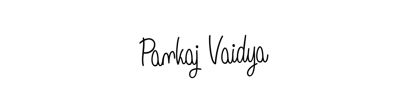 How to make Pankaj Vaidya name signature. Use Angelique-Rose-font-FFP style for creating short signs online. This is the latest handwritten sign. Pankaj Vaidya signature style 5 images and pictures png