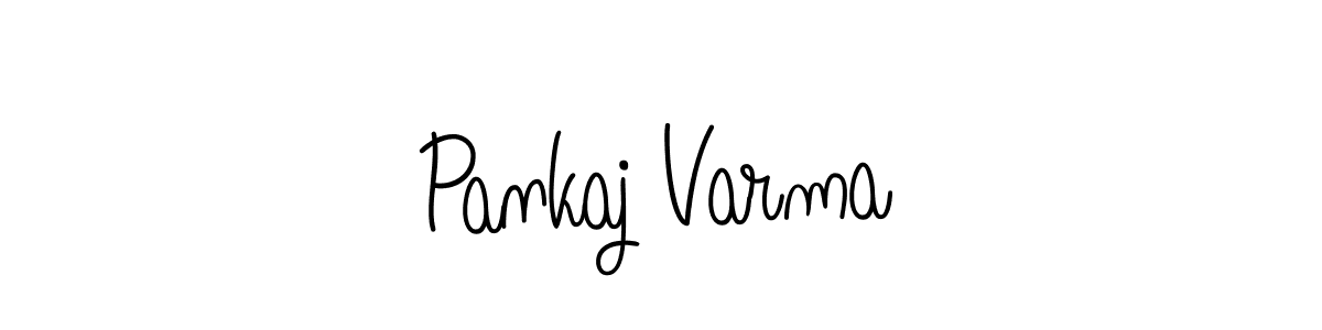 The best way (Angelique-Rose-font-FFP) to make a short signature is to pick only two or three words in your name. The name Pankaj Varma include a total of six letters. For converting this name. Pankaj Varma signature style 5 images and pictures png