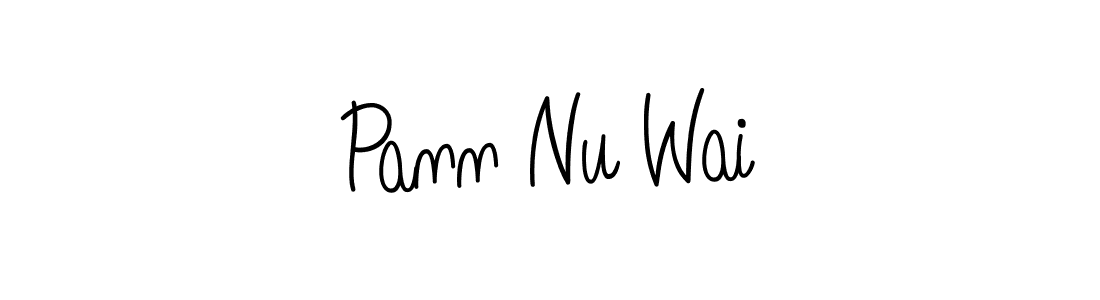 The best way (Angelique-Rose-font-FFP) to make a short signature is to pick only two or three words in your name. The name Pann Nu Wai include a total of six letters. For converting this name. Pann Nu Wai signature style 5 images and pictures png