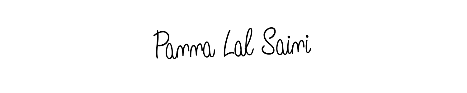 How to make Panna Lal Saini name signature. Use Angelique-Rose-font-FFP style for creating short signs online. This is the latest handwritten sign. Panna Lal Saini signature style 5 images and pictures png