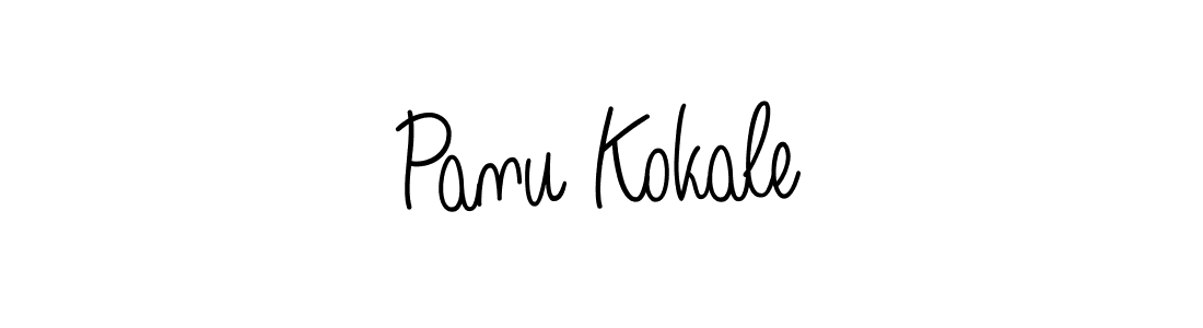 The best way (Angelique-Rose-font-FFP) to make a short signature is to pick only two or three words in your name. The name Panu Kokale include a total of six letters. For converting this name. Panu Kokale signature style 5 images and pictures png