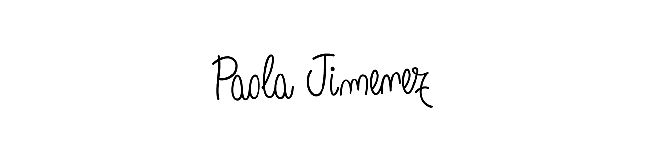 Paola Jimenez stylish signature style. Best Handwritten Sign (Angelique-Rose-font-FFP) for my name. Handwritten Signature Collection Ideas for my name Paola Jimenez. Paola Jimenez signature style 5 images and pictures png