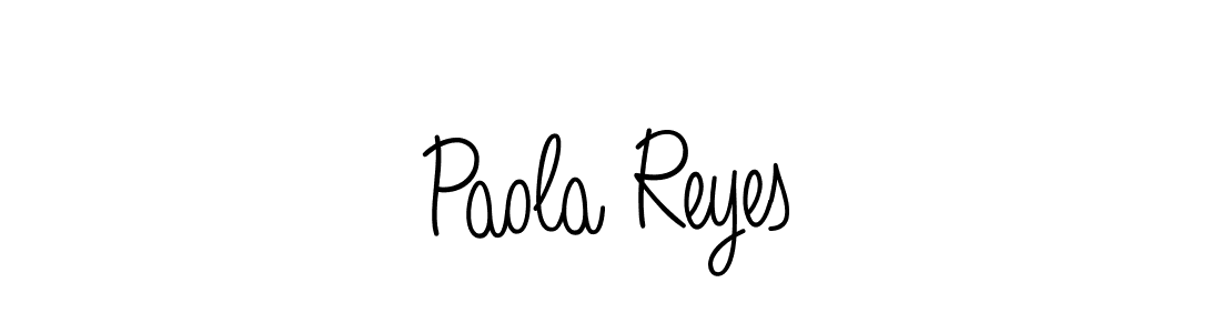 You should practise on your own different ways (Angelique-Rose-font-FFP) to write your name (Paola Reyes) in signature. don't let someone else do it for you. Paola Reyes signature style 5 images and pictures png
