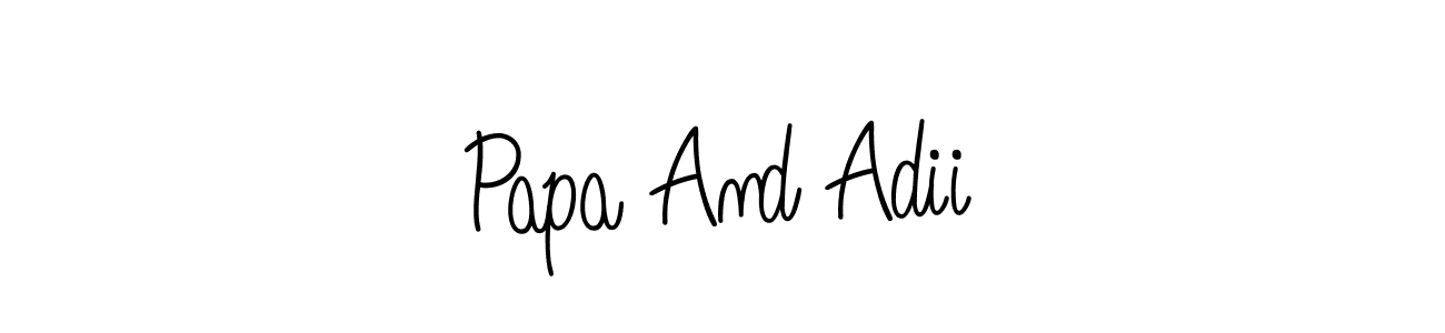 Use a signature maker to create a handwritten signature online. With this signature software, you can design (Angelique-Rose-font-FFP) your own signature for name Papa And Adii. Papa And Adii signature style 5 images and pictures png