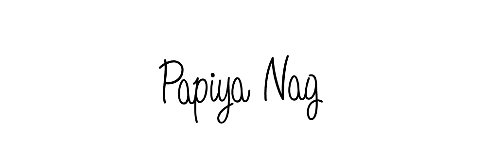 Design your own signature with our free online signature maker. With this signature software, you can create a handwritten (Angelique-Rose-font-FFP) signature for name Papiya Nag. Papiya Nag signature style 5 images and pictures png