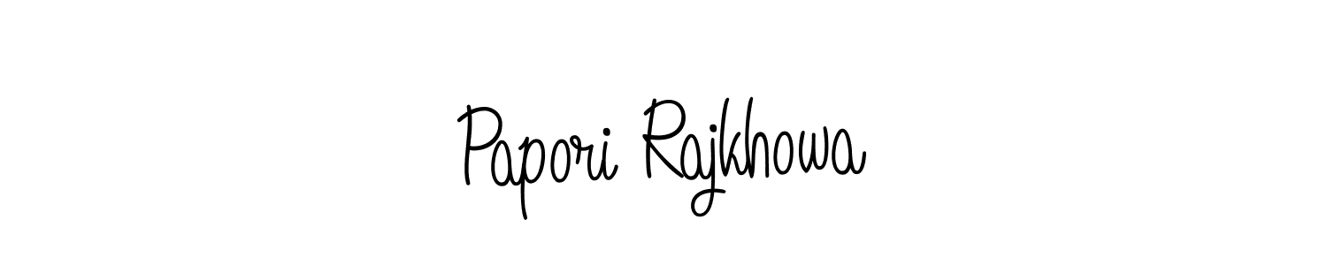 Design your own signature with our free online signature maker. With this signature software, you can create a handwritten (Angelique-Rose-font-FFP) signature for name Papori Rajkhowa. Papori Rajkhowa signature style 5 images and pictures png