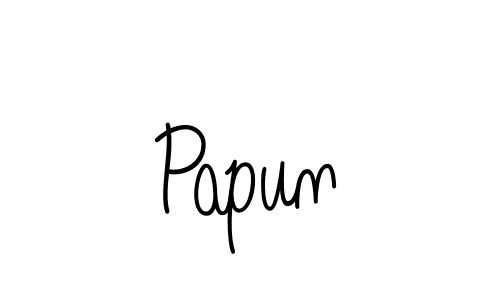 Create a beautiful signature design for name Papun. With this signature (Angelique-Rose-font-FFP) fonts, you can make a handwritten signature for free. Papun signature style 5 images and pictures png