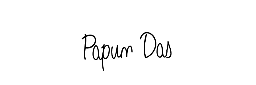 The best way (Angelique-Rose-font-FFP) to make a short signature is to pick only two or three words in your name. The name Papun Das include a total of six letters. For converting this name. Papun Das signature style 5 images and pictures png