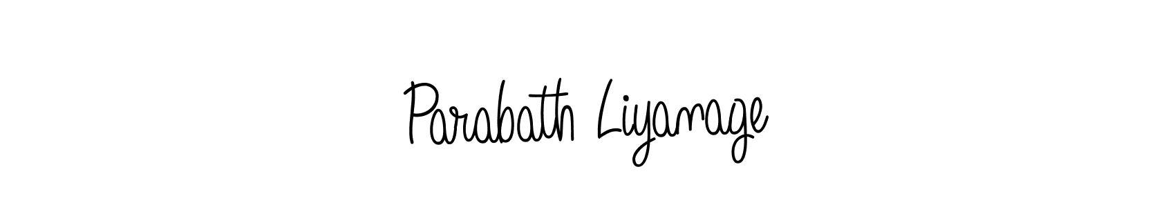 How to make Parabath Liyanage name signature. Use Angelique-Rose-font-FFP style for creating short signs online. This is the latest handwritten sign. Parabath Liyanage signature style 5 images and pictures png