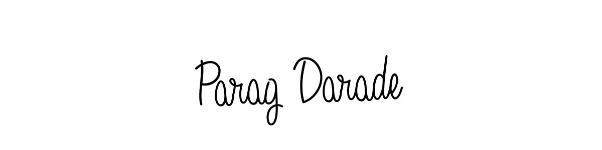 How to make Parag Darade name signature. Use Angelique-Rose-font-FFP style for creating short signs online. This is the latest handwritten sign. Parag Darade signature style 5 images and pictures png