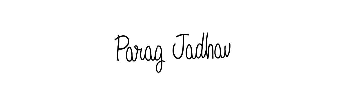 The best way (Angelique-Rose-font-FFP) to make a short signature is to pick only two or three words in your name. The name Parag Jadhav include a total of six letters. For converting this name. Parag Jadhav signature style 5 images and pictures png