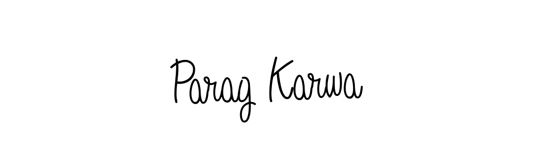 How to make Parag Karwa name signature. Use Angelique-Rose-font-FFP style for creating short signs online. This is the latest handwritten sign. Parag Karwa signature style 5 images and pictures png