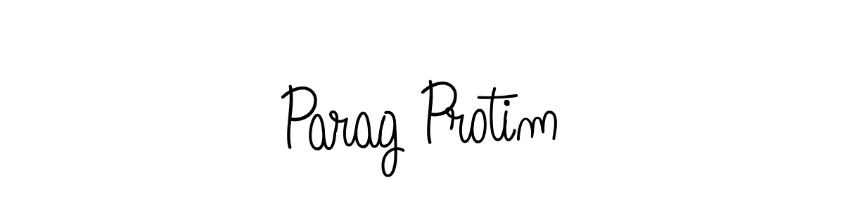 How to make Parag Protim name signature. Use Angelique-Rose-font-FFP style for creating short signs online. This is the latest handwritten sign. Parag Protim signature style 5 images and pictures png