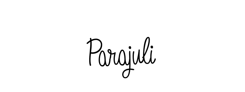 Use a signature maker to create a handwritten signature online. With this signature software, you can design (Angelique-Rose-font-FFP) your own signature for name Parajuli. Parajuli signature style 5 images and pictures png