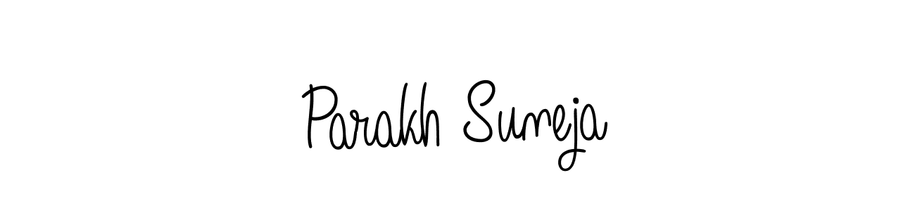 Check out images of Autograph of Parakh Suneja name. Actor Parakh Suneja Signature Style. Angelique-Rose-font-FFP is a professional sign style online. Parakh Suneja signature style 5 images and pictures png