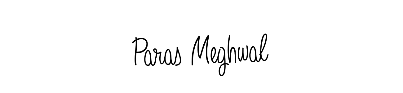 Create a beautiful signature design for name Paras Meghwal. With this signature (Angelique-Rose-font-FFP) fonts, you can make a handwritten signature for free. Paras Meghwal signature style 5 images and pictures png
