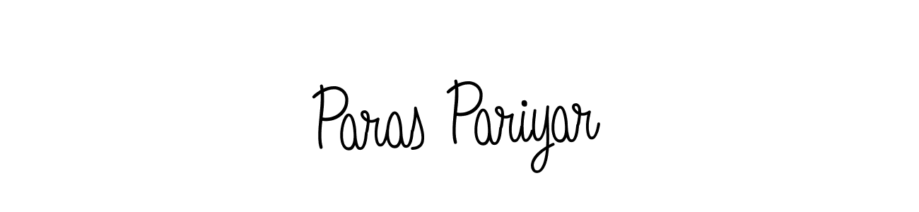 How to make Paras Pariyar name signature. Use Angelique-Rose-font-FFP style for creating short signs online. This is the latest handwritten sign. Paras Pariyar signature style 5 images and pictures png