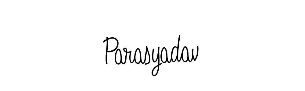 Make a beautiful signature design for name Parasyadav. With this signature (Angelique-Rose-font-FFP) style, you can create a handwritten signature for free. Parasyadav signature style 5 images and pictures png