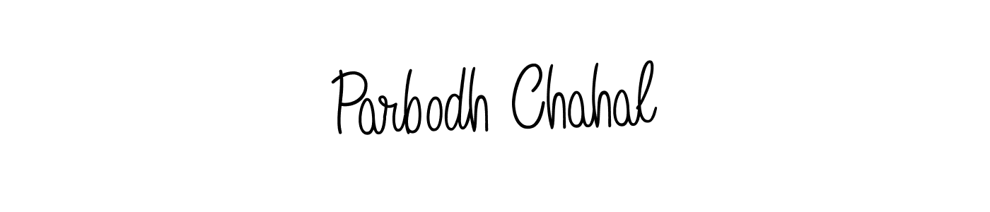 Use a signature maker to create a handwritten signature online. With this signature software, you can design (Angelique-Rose-font-FFP) your own signature for name Parbodh Chahal. Parbodh Chahal signature style 5 images and pictures png