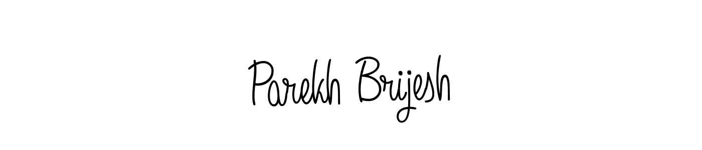 You should practise on your own different ways (Angelique-Rose-font-FFP) to write your name (Parekh Brijesh) in signature. don't let someone else do it for you. Parekh Brijesh signature style 5 images and pictures png