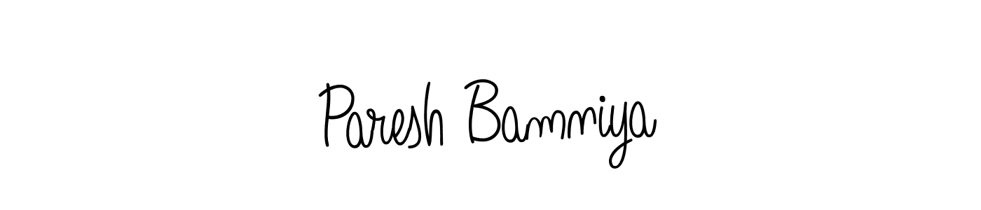 Also we have Paresh Bamniya name is the best signature style. Create professional handwritten signature collection using Angelique-Rose-font-FFP autograph style. Paresh Bamniya signature style 5 images and pictures png