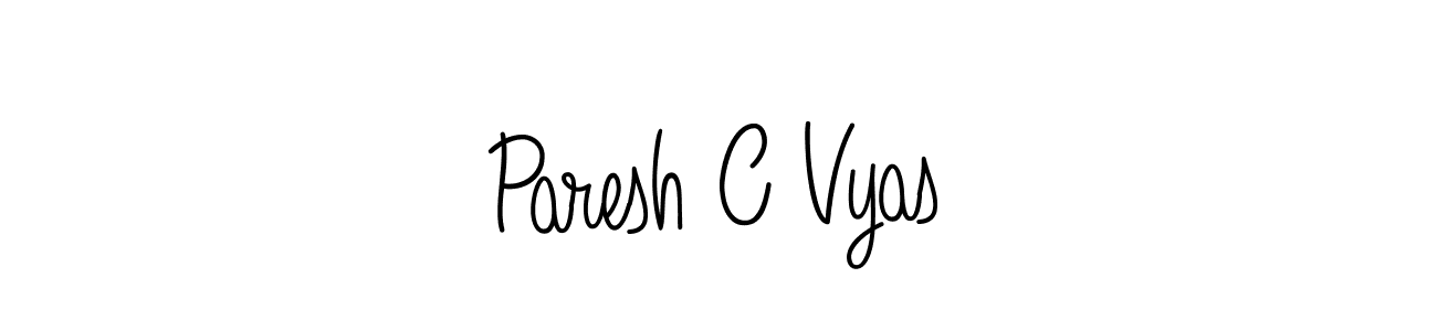 How to make Paresh C Vyas name signature. Use Angelique-Rose-font-FFP style for creating short signs online. This is the latest handwritten sign. Paresh C Vyas signature style 5 images and pictures png