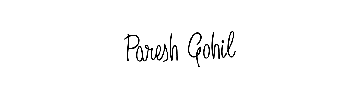 How to make Paresh Gohil name signature. Use Angelique-Rose-font-FFP style for creating short signs online. This is the latest handwritten sign. Paresh Gohil signature style 5 images and pictures png