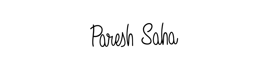 The best way (Angelique-Rose-font-FFP) to make a short signature is to pick only two or three words in your name. The name Paresh Saha include a total of six letters. For converting this name. Paresh Saha signature style 5 images and pictures png