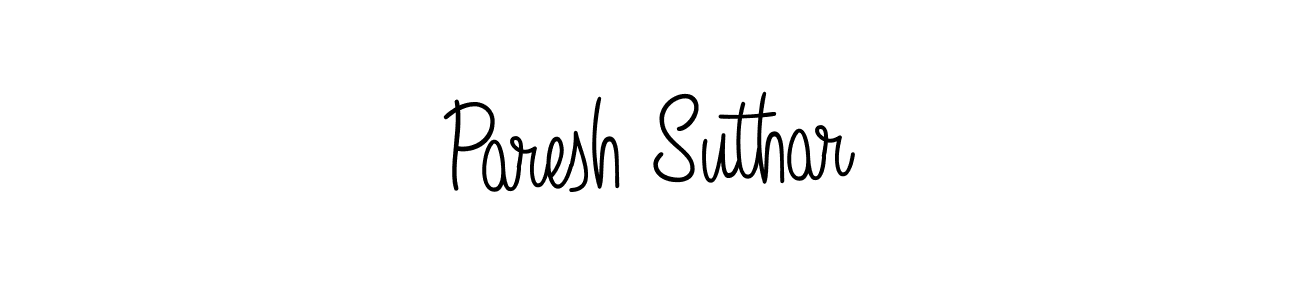You should practise on your own different ways (Angelique-Rose-font-FFP) to write your name (Paresh Suthar) in signature. don't let someone else do it for you. Paresh Suthar signature style 5 images and pictures png