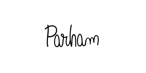 Use a signature maker to create a handwritten signature online. With this signature software, you can design (Angelique-Rose-font-FFP) your own signature for name Parham. Parham signature style 5 images and pictures png