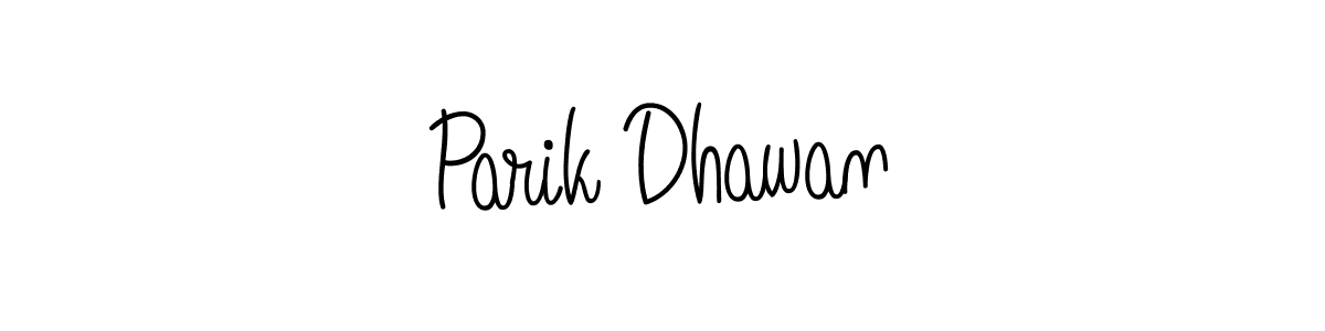 Make a beautiful signature design for name Parik Dhawan. With this signature (Angelique-Rose-font-FFP) style, you can create a handwritten signature for free. Parik Dhawan signature style 5 images and pictures png